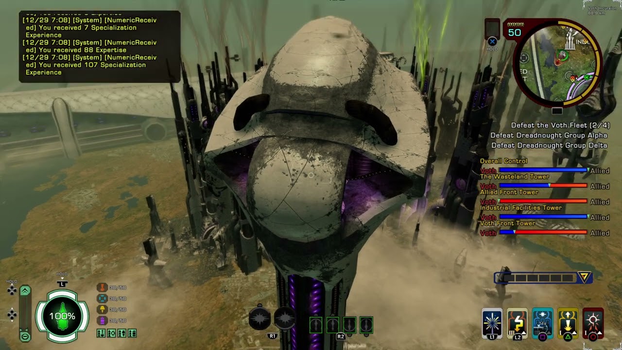 Star Trek Online Vok'Tar vs Voth Citadel Dreadnoughts & fleets @ Solanae Dyson sphere