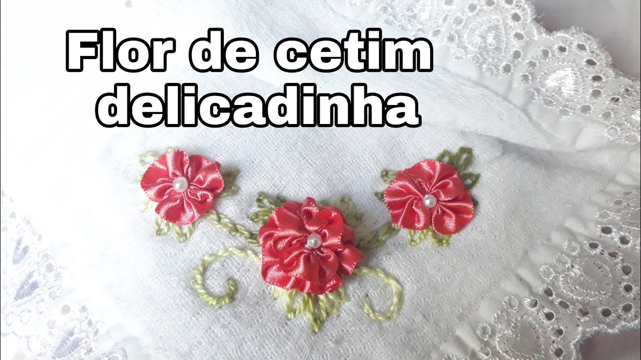 FLOR DE CETIM.Ideal para mantinhas, fraldas e pano de boca de bebê.Para aplicar em toalha de lavabo