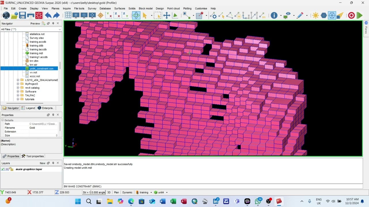 BLOCK MODEL CREATION