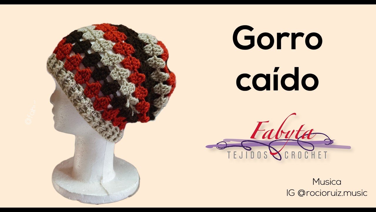 Gorro caido, ideal para tejer con restos de lanas