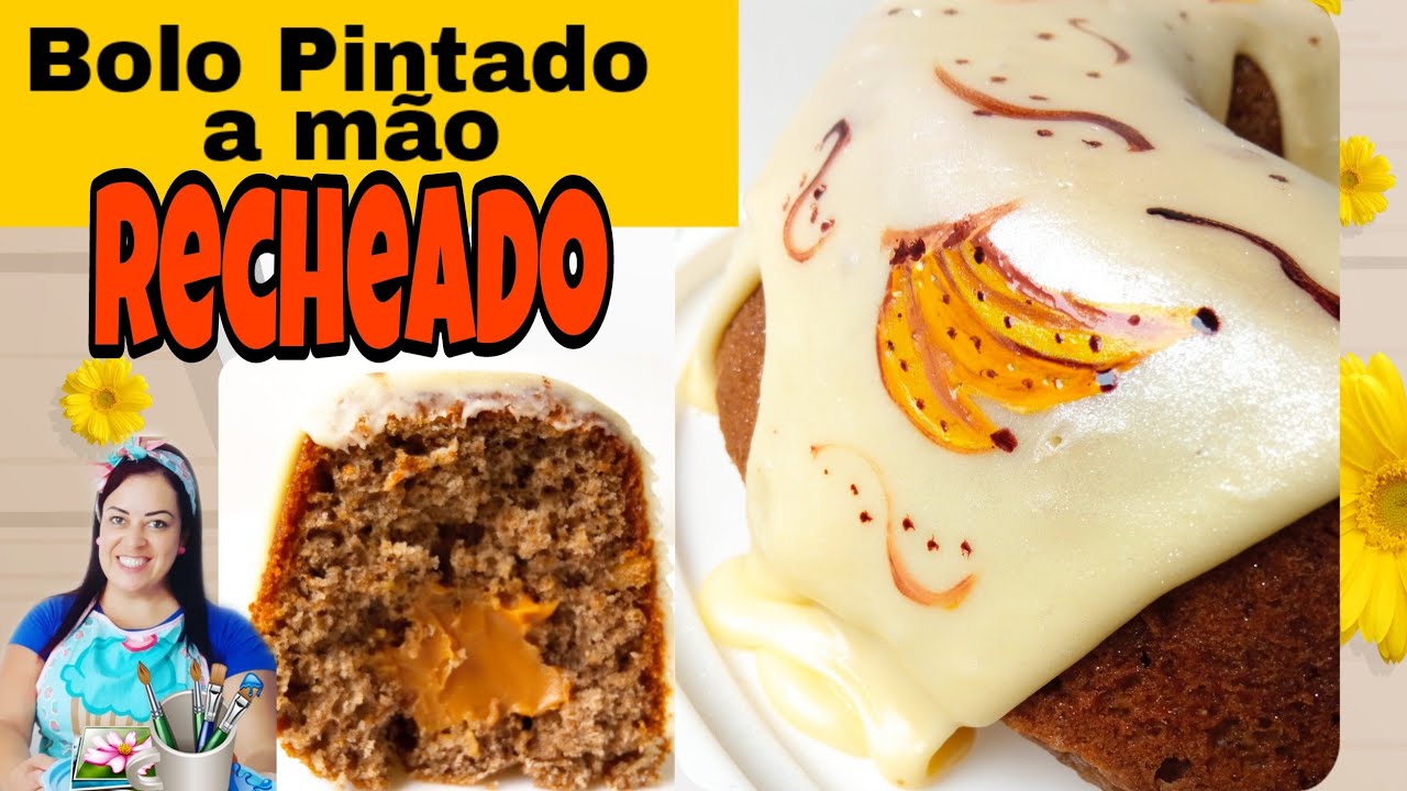 Bolo porcelana pintado a mão e recheado