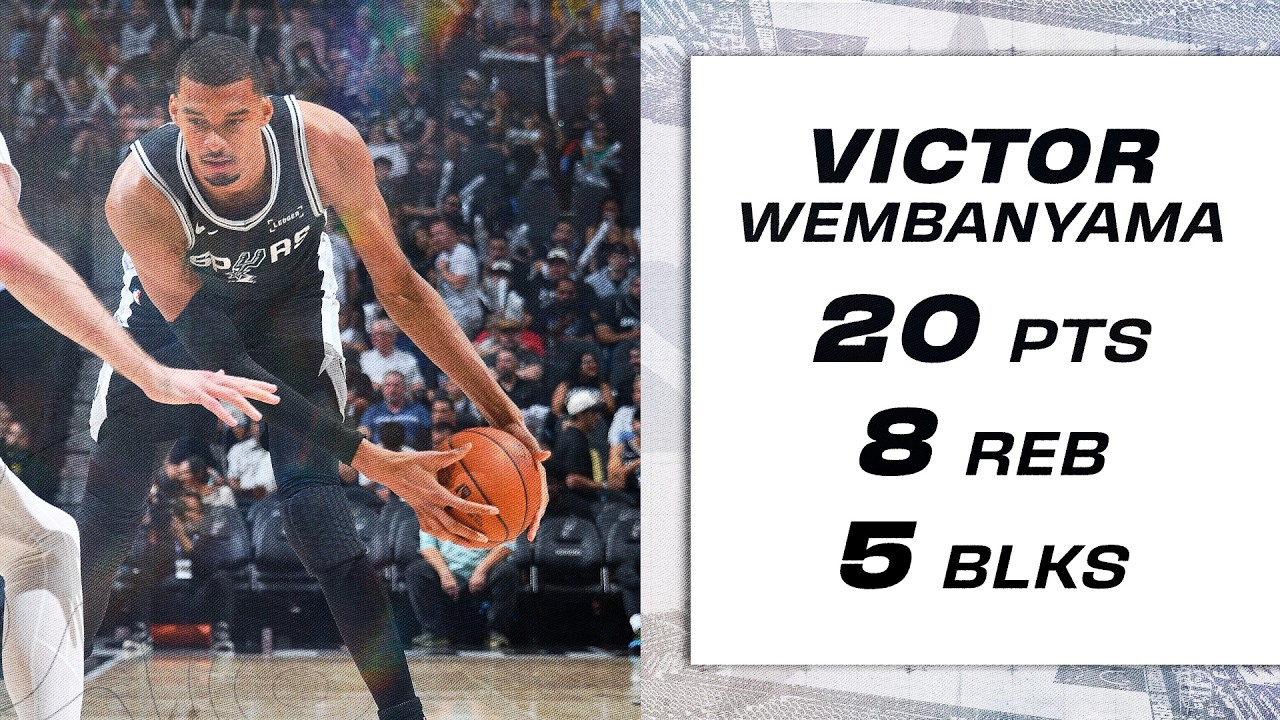 Victor Wembanyama zdobywa 20 punkt&oacute;w i 5 blok&oacute;w w zwycięstwie nad Pacers