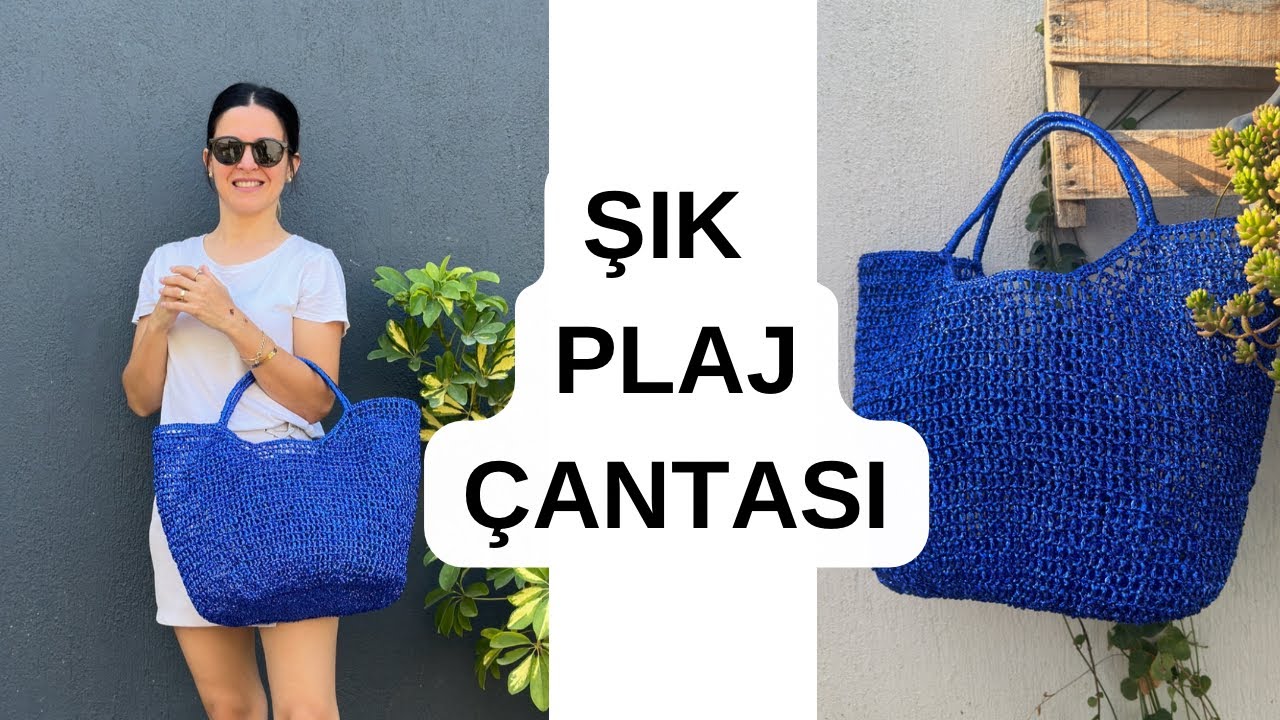 ŞIK PARLAK PLAJ ÇANTASI YAPIYORUZ ✨ #crochetbag