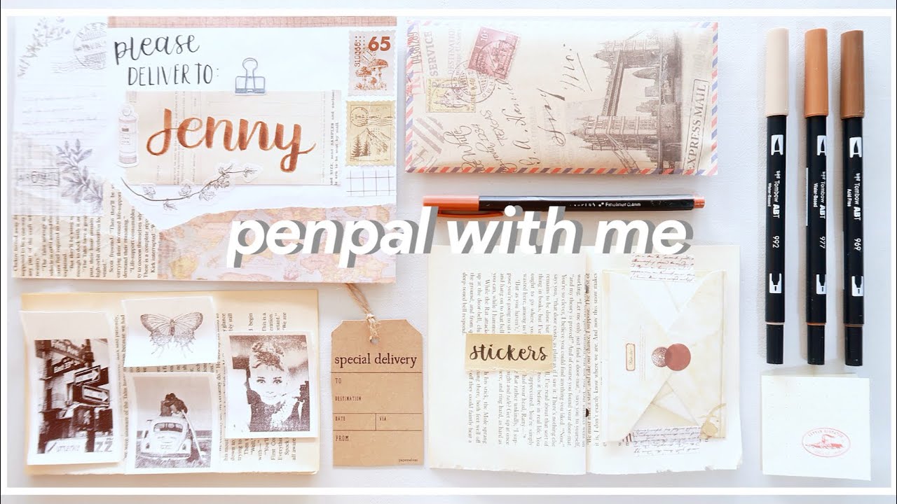 🤎 Penpal with me Brown Vintage theme ASMR