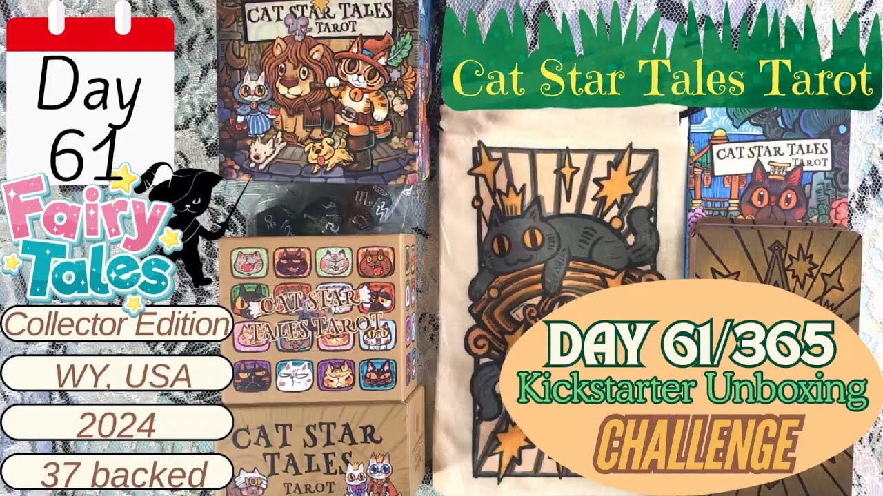 AKU64 - Day 61/365 Day #Kickstarter 🐱🌟📚 Cat Star Tales Tarot COLLECTOR EDITION #unboxing #flipthru