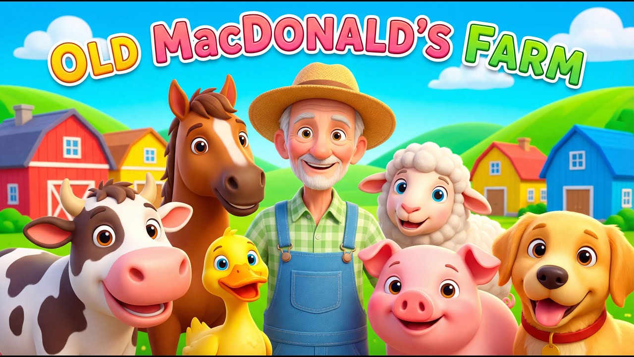 Old MacDonald Farm Animals Sounds 🐄🐎🦆🐑🐖 | No Singing | Kids Learning Video | Bubu Rhymes Kids