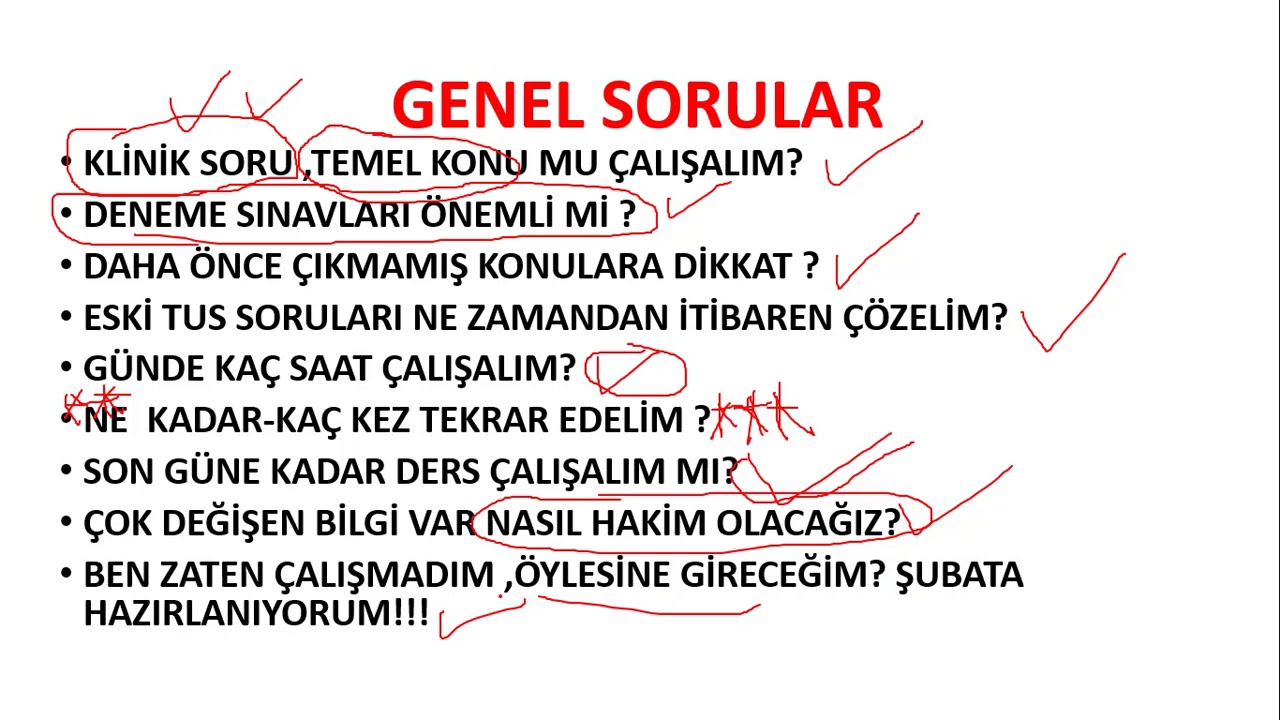 TUS EKİM 2020  1 AY KALA NELER YAPALIM  DAHA ÖNCE TUS 'TA SORULMAMIŞ KONULAR