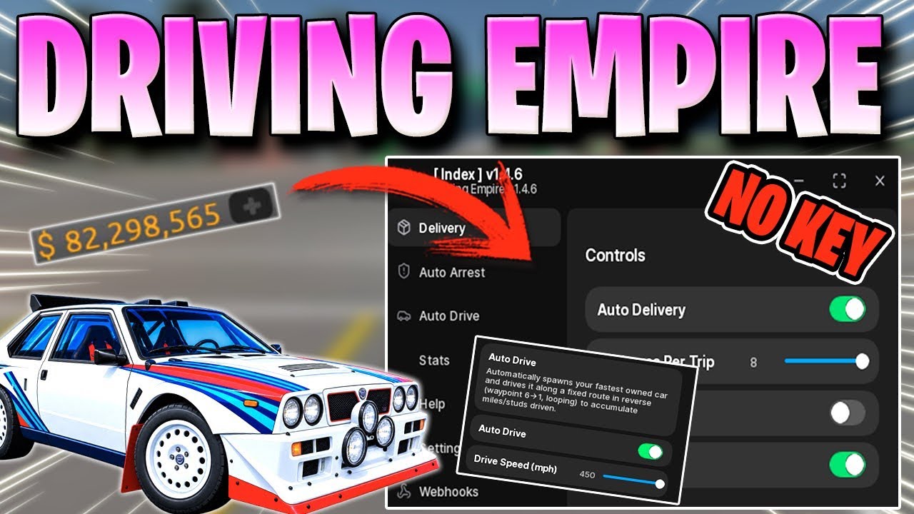 Driving Empire Script *NOKEY* AUTO FARM MONEY, AUTO DELIVERY, BEST AUTO ROB & More!