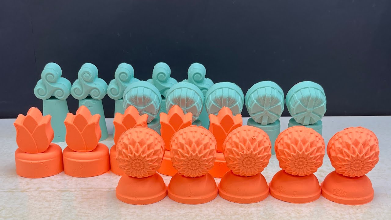 orang and green baking soda crushing