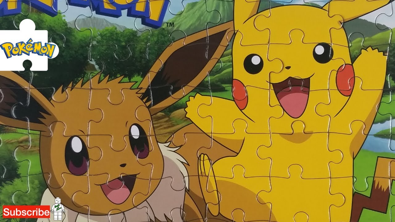 Pokemon Puzzle with Joyful Pikachu and Happy Eevee! 100 Pieces!