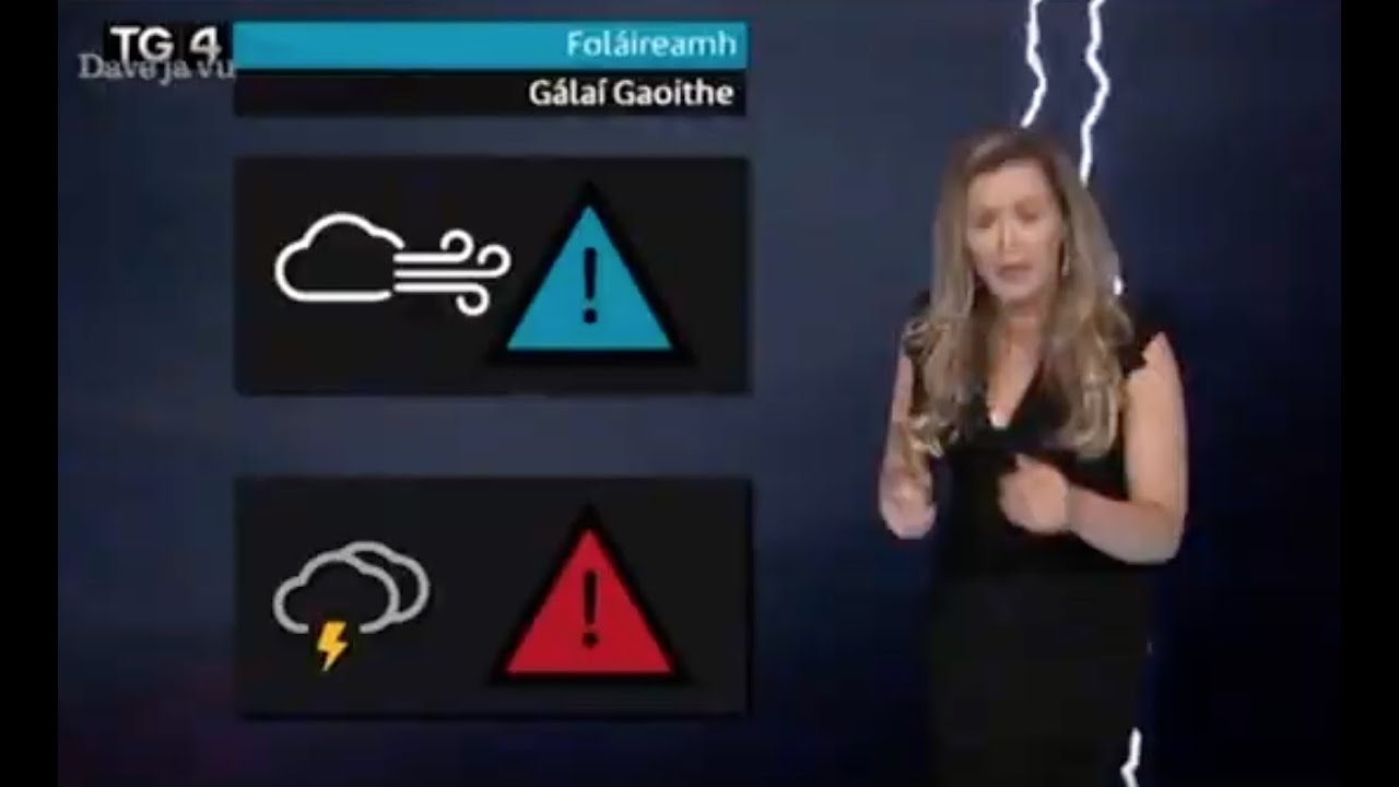 TG4 Weather presenter gets struck by lightning!
