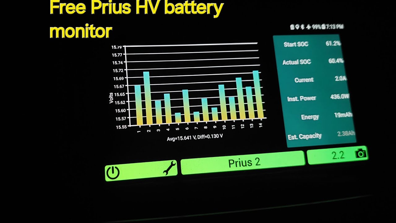 Prius HV battery cell voltages - Hybrid Assistant App