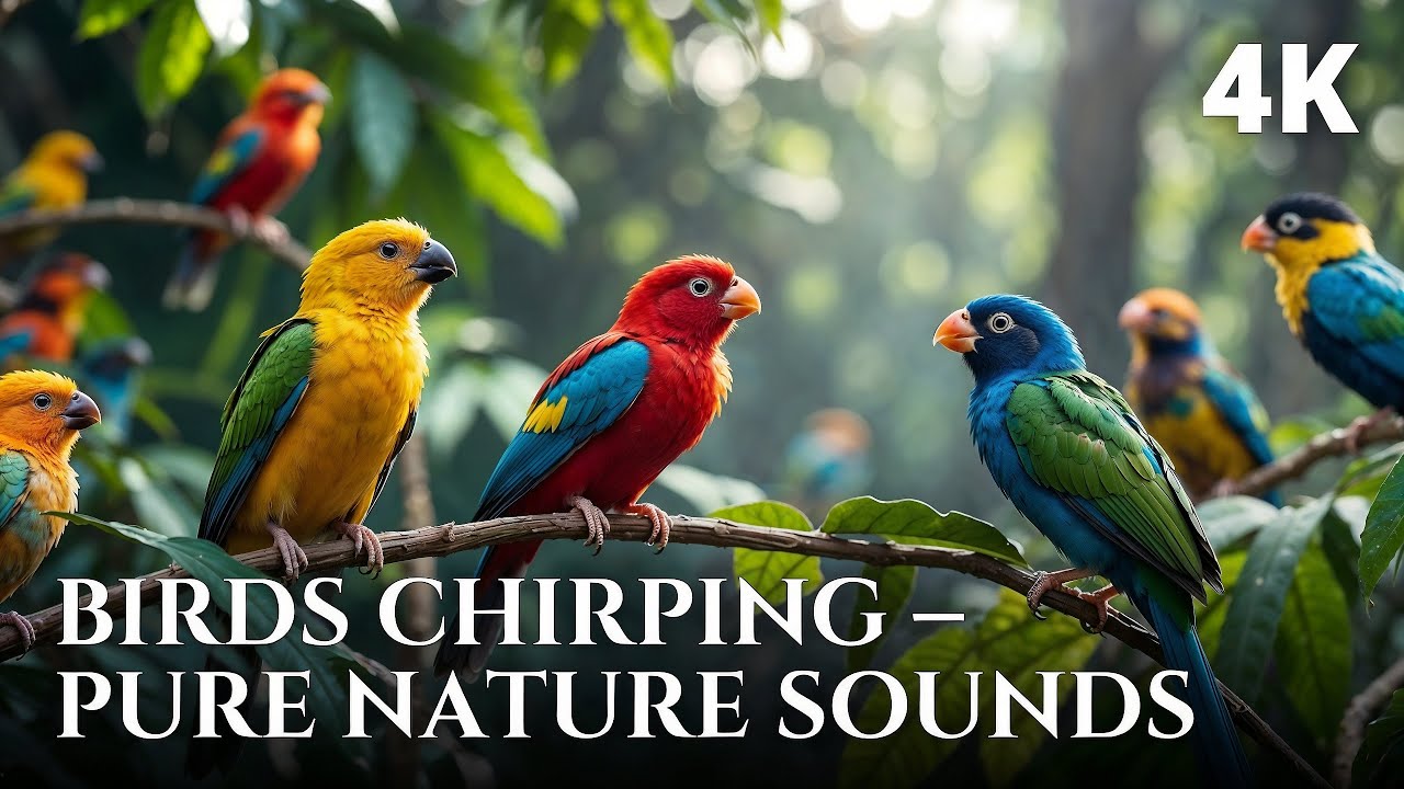 Relaxing Bird Sounds | Birds Chirping in Forest 🌿 Pure Nature Sounds 4K for Sleep Study