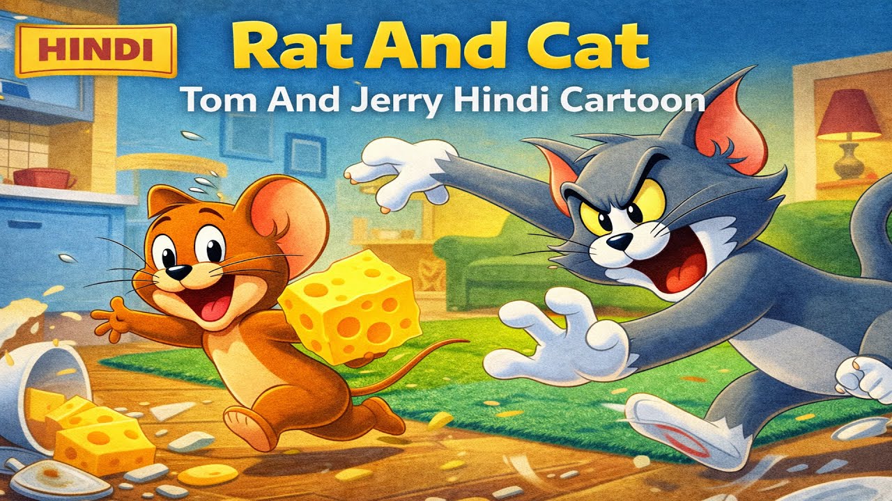 Rat And Cat - Tom And Jerry Hindi Cartoon - Mouse The Hero Of Cat - New Kids Hindi Poem Nursrey Poem