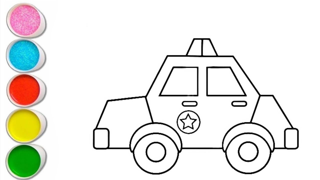 How to draw a police car cartoon | Easy drawing for kindergarten | #policecar 