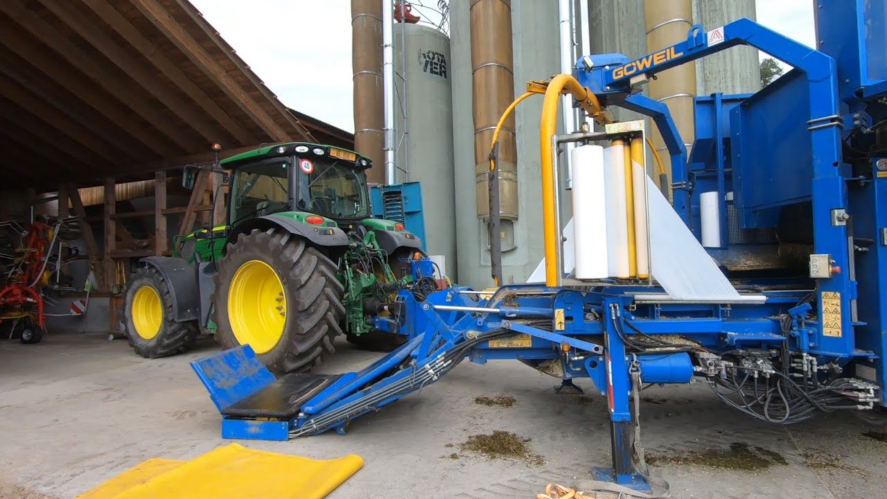 Ballen pressen ab Silo | Göweil LT Master | JD 6150R | Hard Work