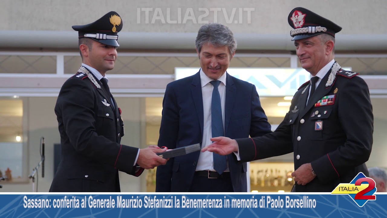 Sassano, conferita al Generale Stefanizzi la Benemerenza in memoria di Paolo Borsellino