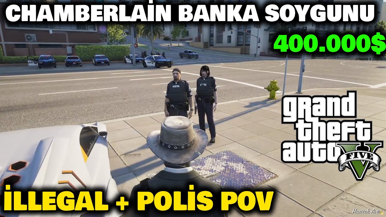 CHAMBERLAİN BANKA SOYGUNU | İLLEGAL + POLİS POV | EİGHTBORN RP GTA V EFSANE KAÇIŞ