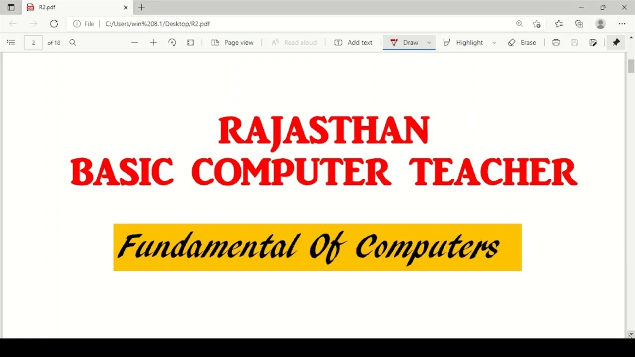 RAJASTHAN COMPUTER TEACHER 2022 FREE COURSE-CLASS 1| Also useful for DSSSB|KVS|NVS|TGT|PGT|HTET etc.