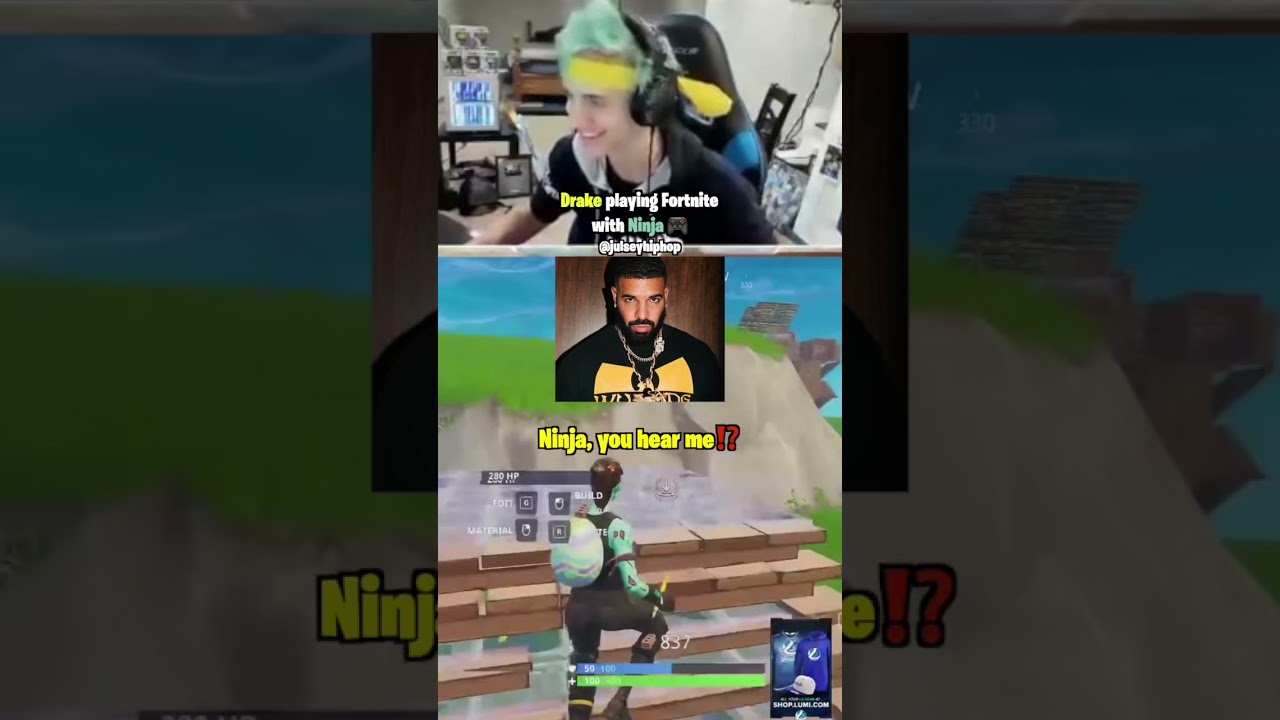 Drake playing Fortnite with Ninja