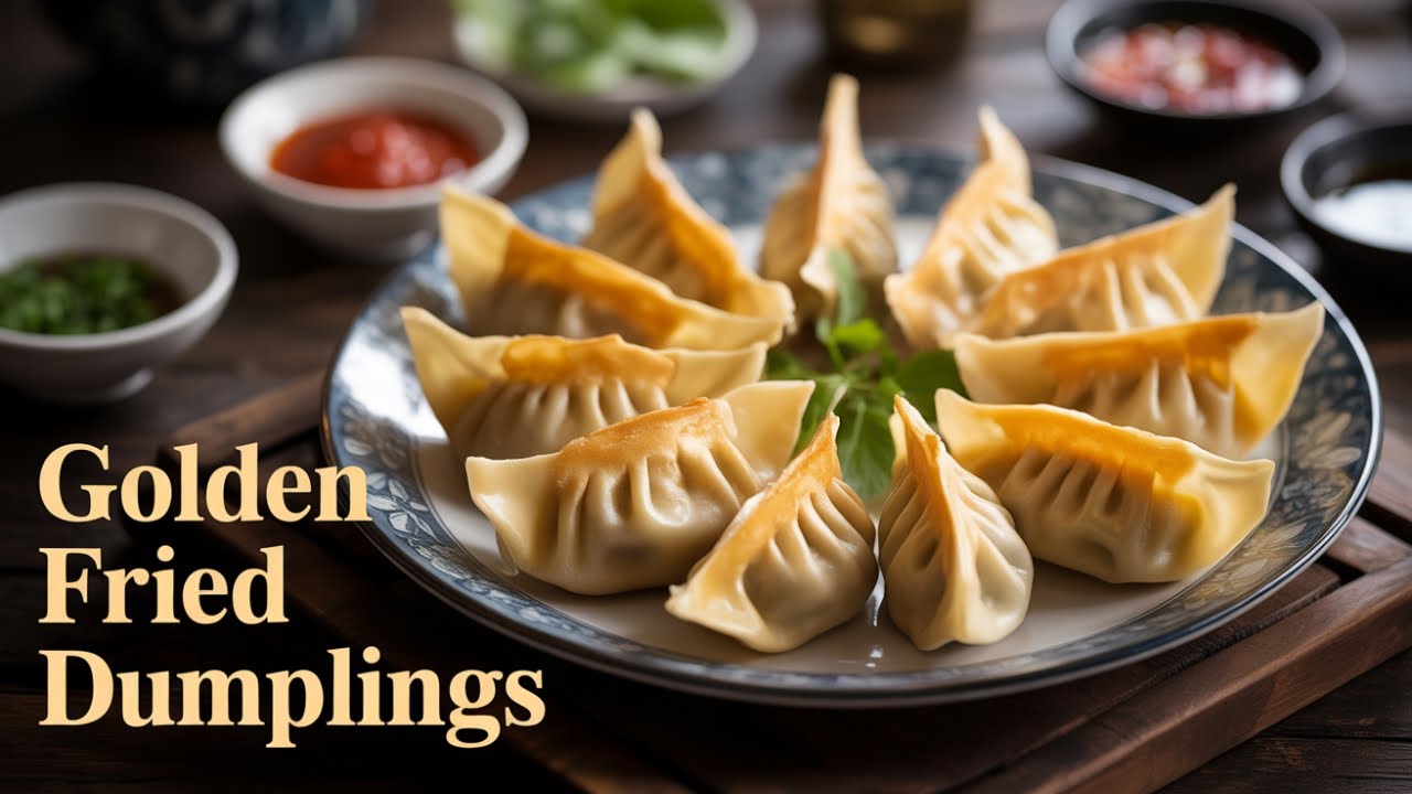Homemade Fried Dumplings With Shrimp and Meat Filling