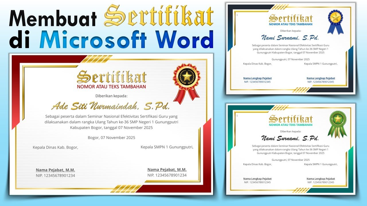Bikin Sertifikat  yang Bagus dan Keren di Microsoft Word