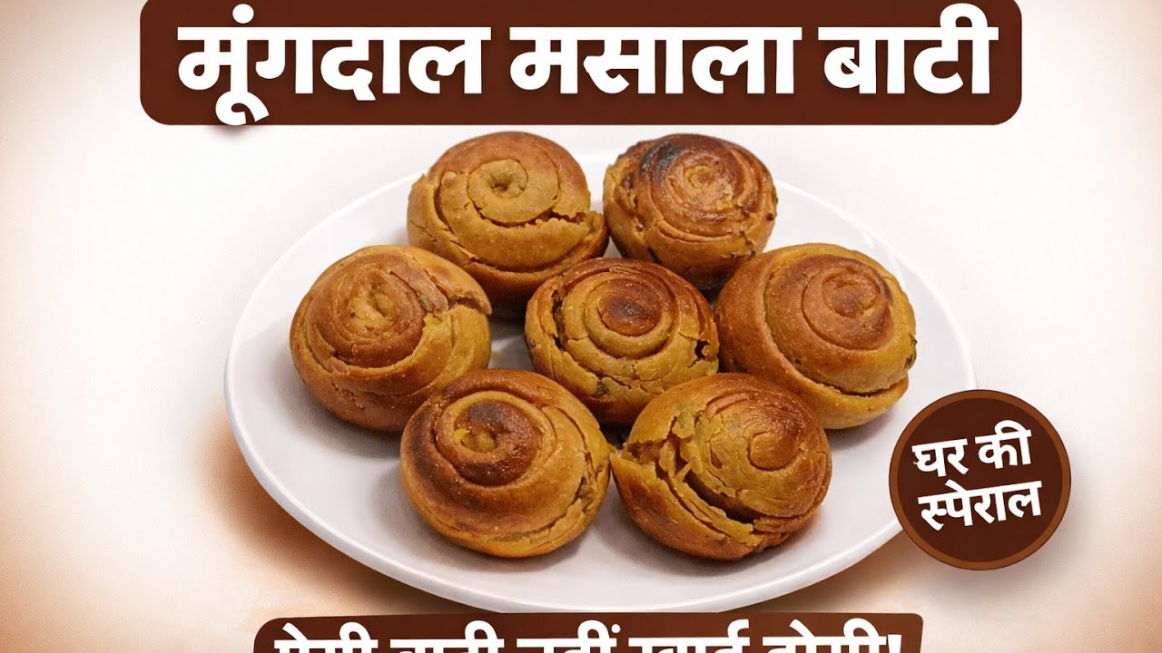 मिनटों में तैयार मूंगदाल मसाला बाटी | Crispy Baati Without Tandoor ऐसी मूंगदाल बाटी नहीं खाई होगी
