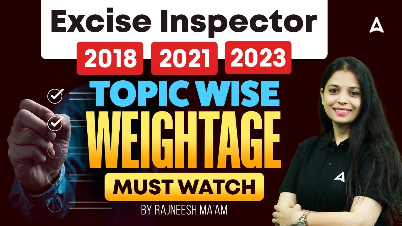 PSSSB Excise Inspector 2026 | Excise Inspector Topic Wise Weightage | By Rajneesh Mam