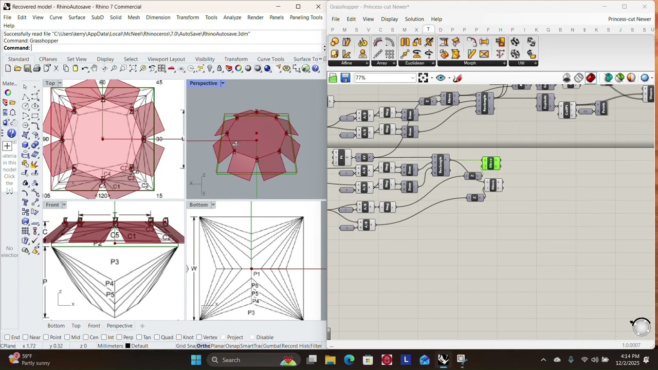 Princess-cut Diamond Parametric Modeling Algorithm