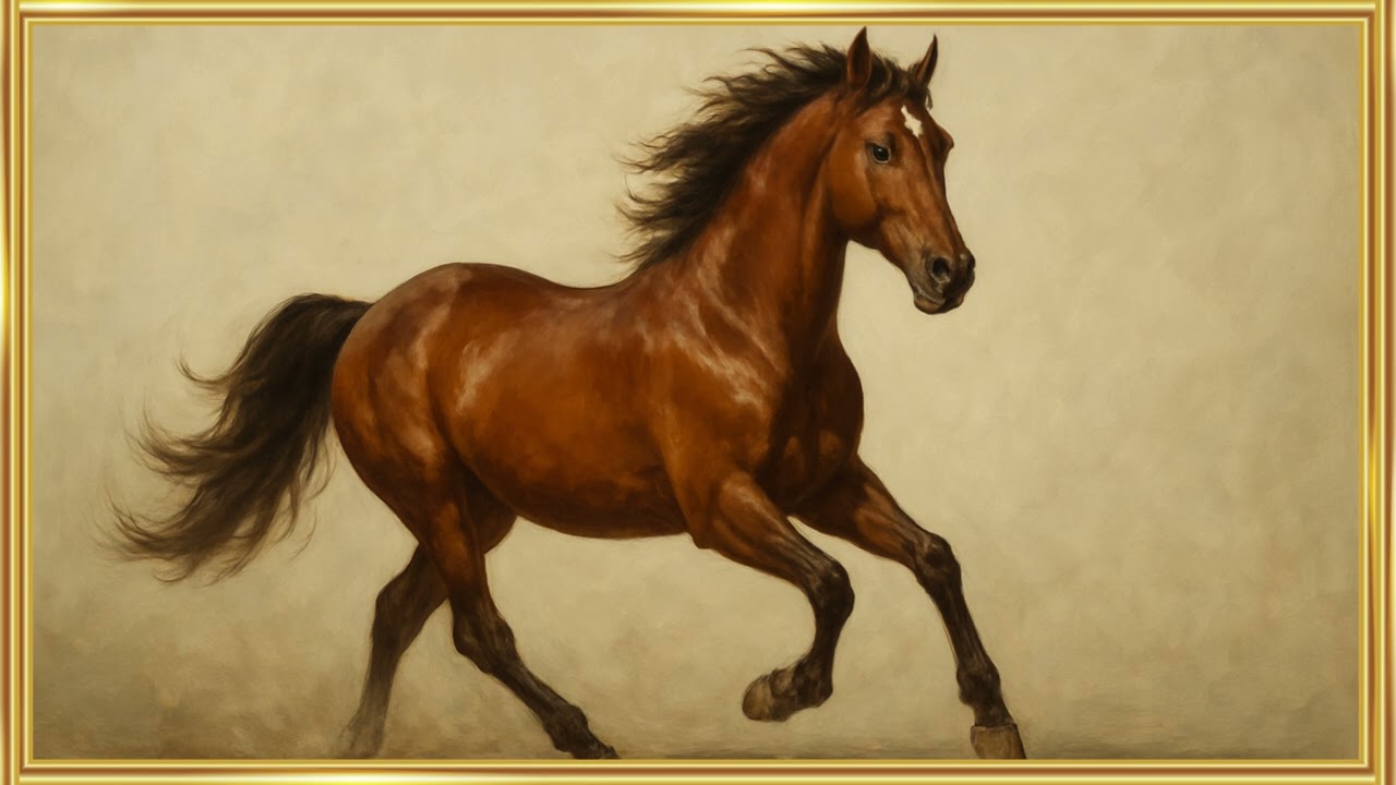 Beautiful Running Horse &ndash; Oil Painting in 4K  Calming TV Art Screensaver