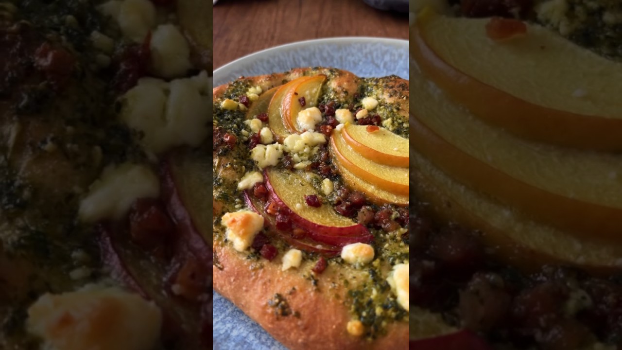 PANCETTA, PEACH, PESTO PIZZA 🤌🏽 