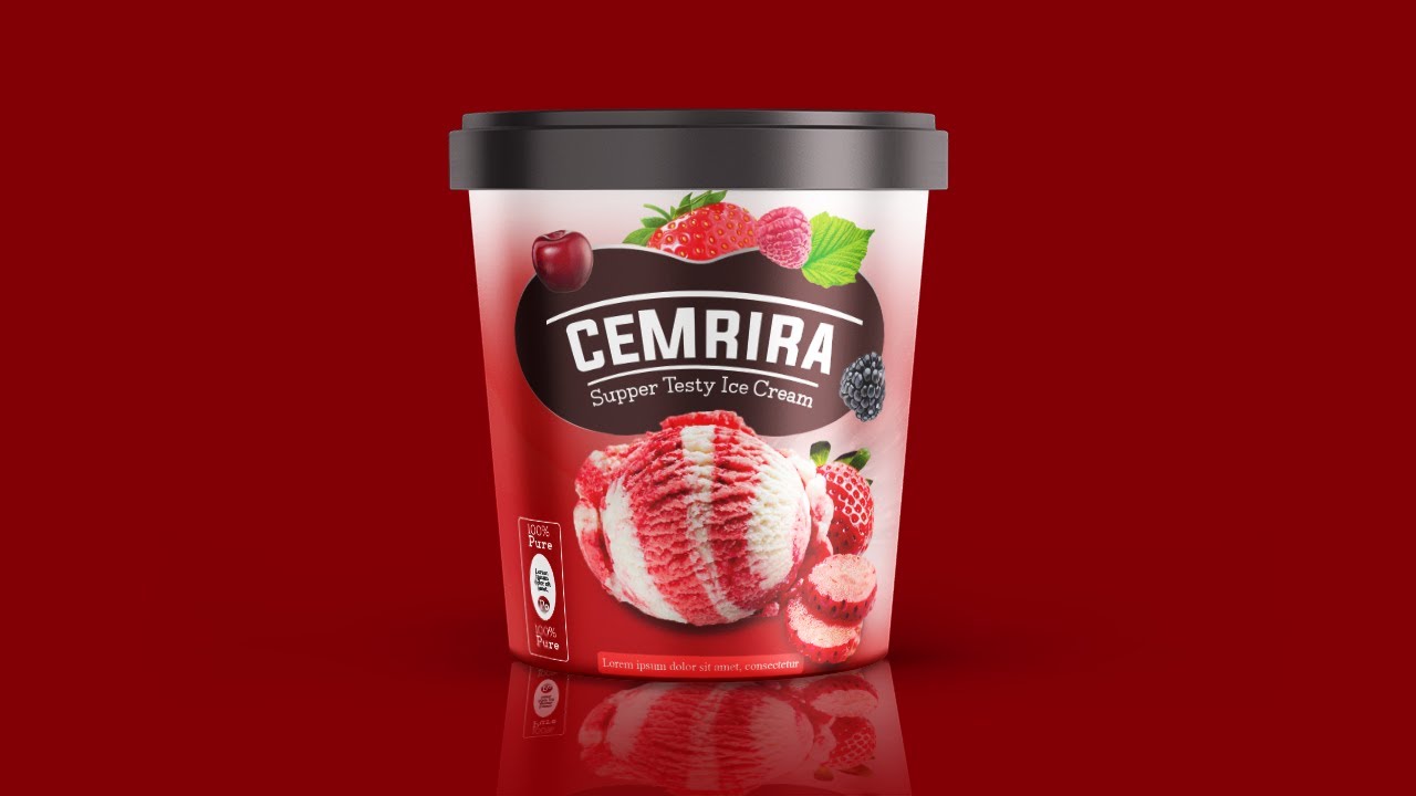 How to design Ice Cream Product Packaging - Photoshop Cc Tutorial