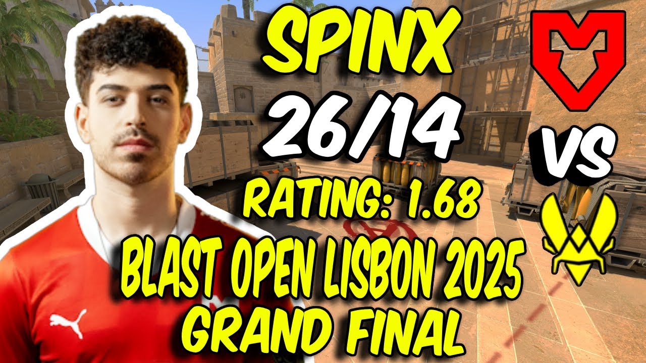 MOUZ Spinx (26/14) vs Vitality! Spinx POV (Mirage) at BLAST Open Lisbon 2025 GRAND FINAL