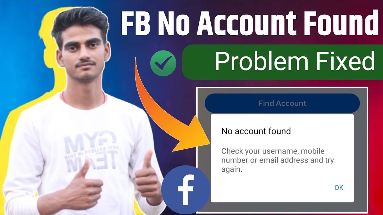 facebook no account found problem | facebook can't find account solved