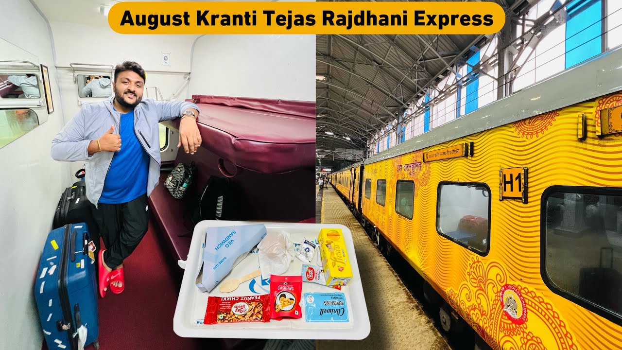 August Kranti Tejas Rajdhani Express first class (coupe) journey with Red Carpet & IRCTC Food || Ep1