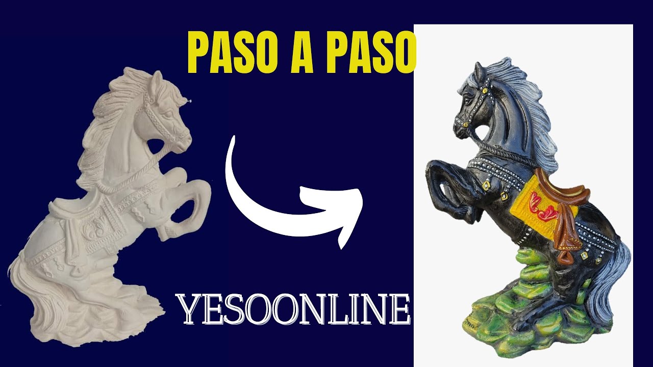 COMO PINTAR UN CABALLO DE YESO. ⭐PASO A PASO⭐ YESOONLINE🔥