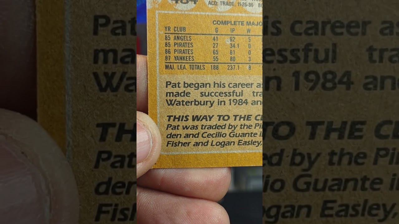 PAT CLEMENTS 1988 TOPPS BASEBALL CARD ⚾💯💪 SICK,