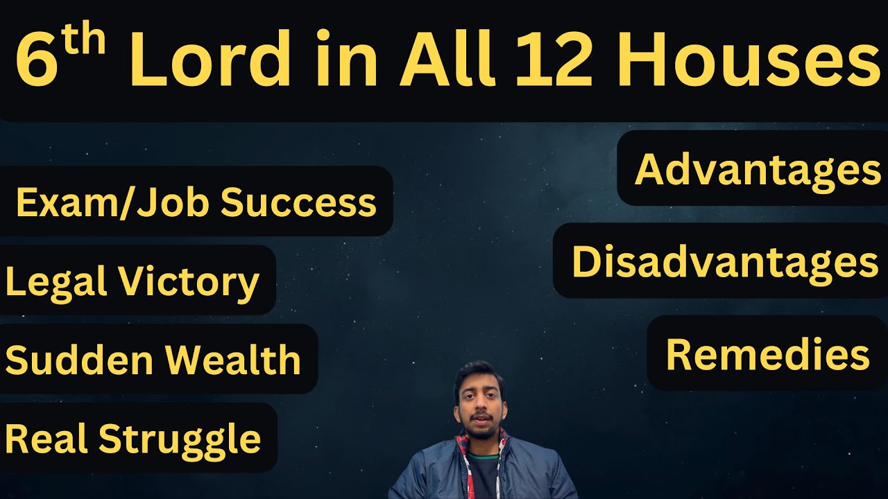 6th Lord In All 12 HOUSES | Job or Business | Enemies | Court Case | Advantages | Remedy