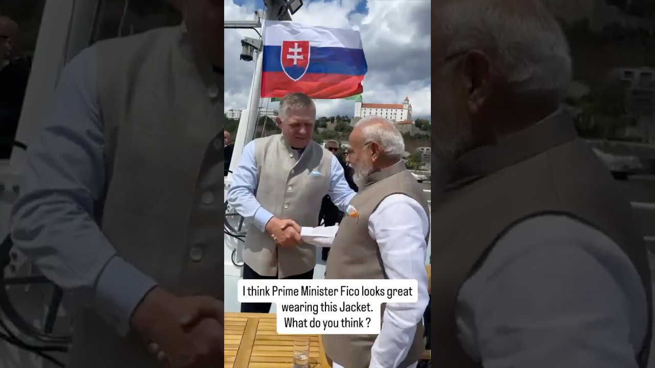 Twinning! PM Fico twins with PM Modi as he wears a jacket gifted by the latter