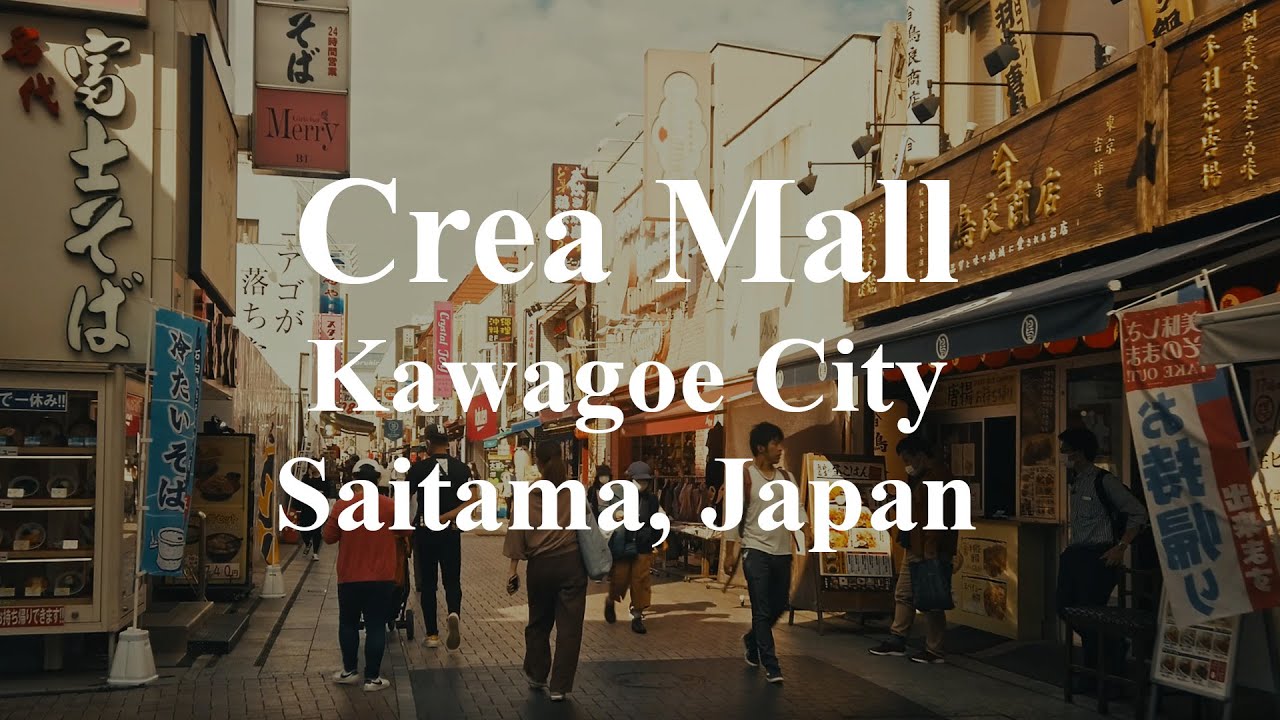 Walking Crea Mall Street, Kawagoe, Saitama, Tokyo Japan 4K