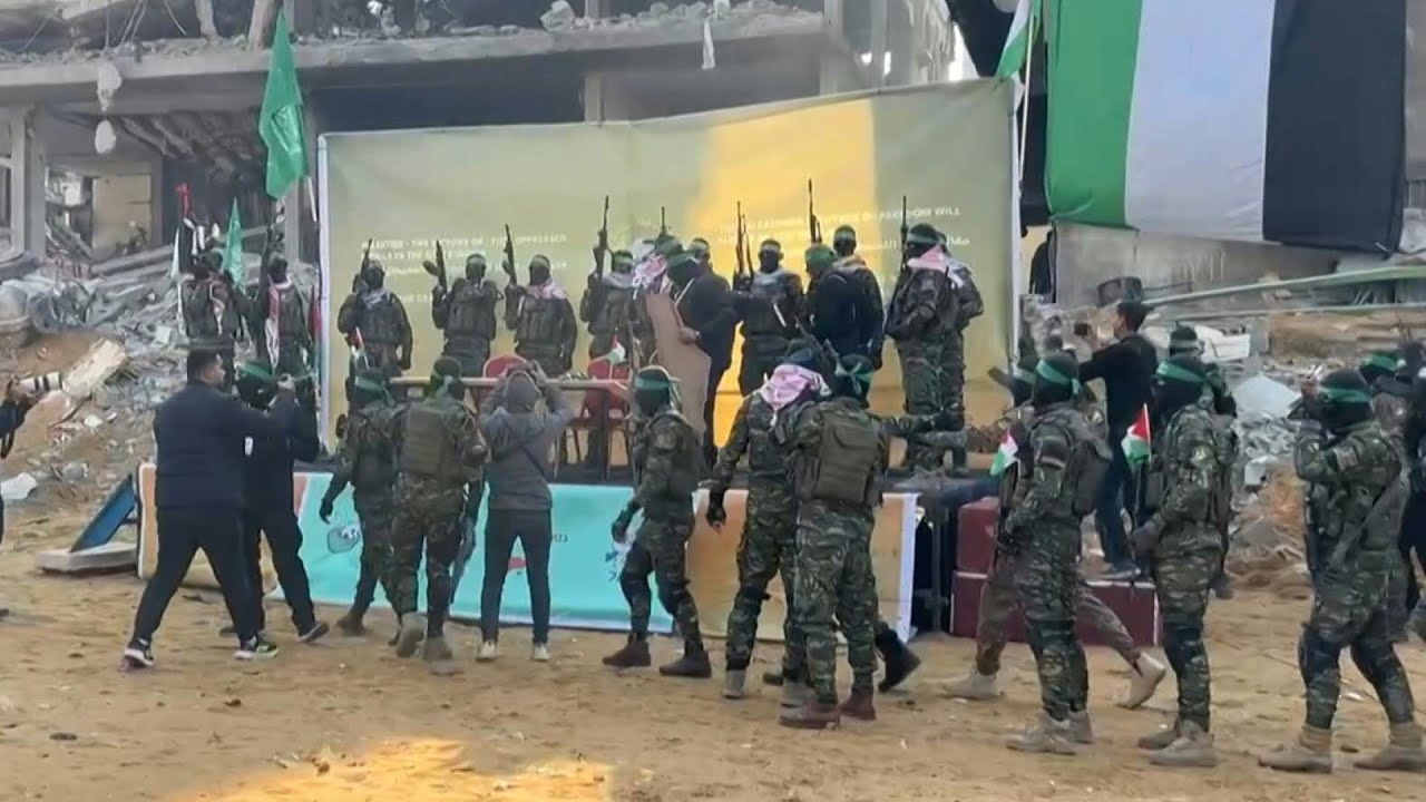 Hamas militants gather in Jabalia ahead of Israeli soldier release | AFP