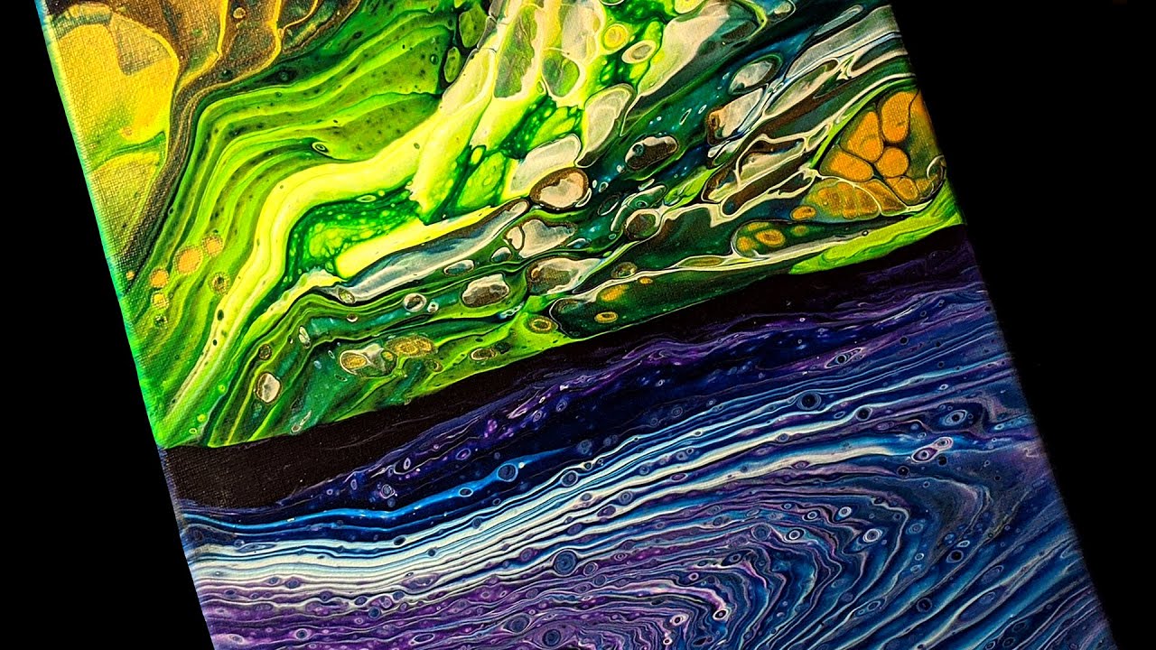 Seascape Pour! | Fun Acrylic Pouring Technique | Abstract Art | Fluid Art