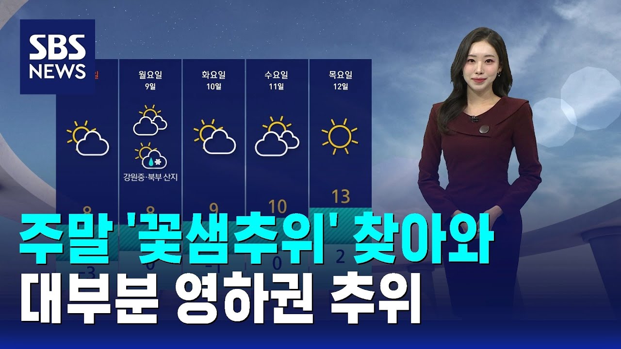 [날씨] 주말 '꽃샘추위' 찾아와…대부분 영하권 추위 / SBS