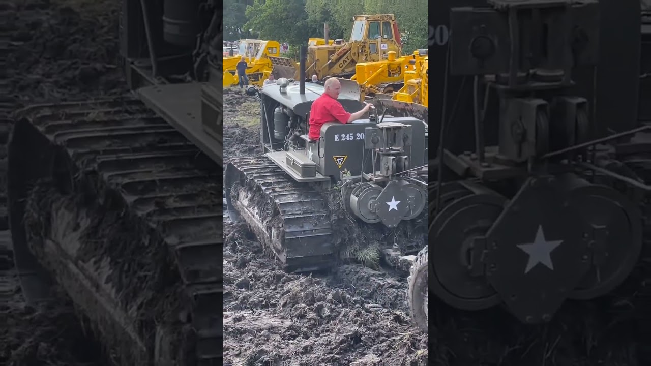 World War II Bulldozer Mucking Through The Mud Again #shorts #heavyequipment #antique