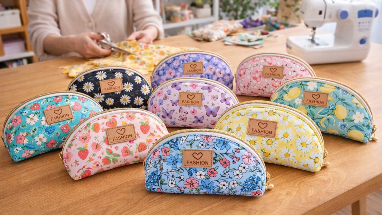Sewing cute little zippered bag in just 15 minutes 💟 Easy to sew and fast 💟