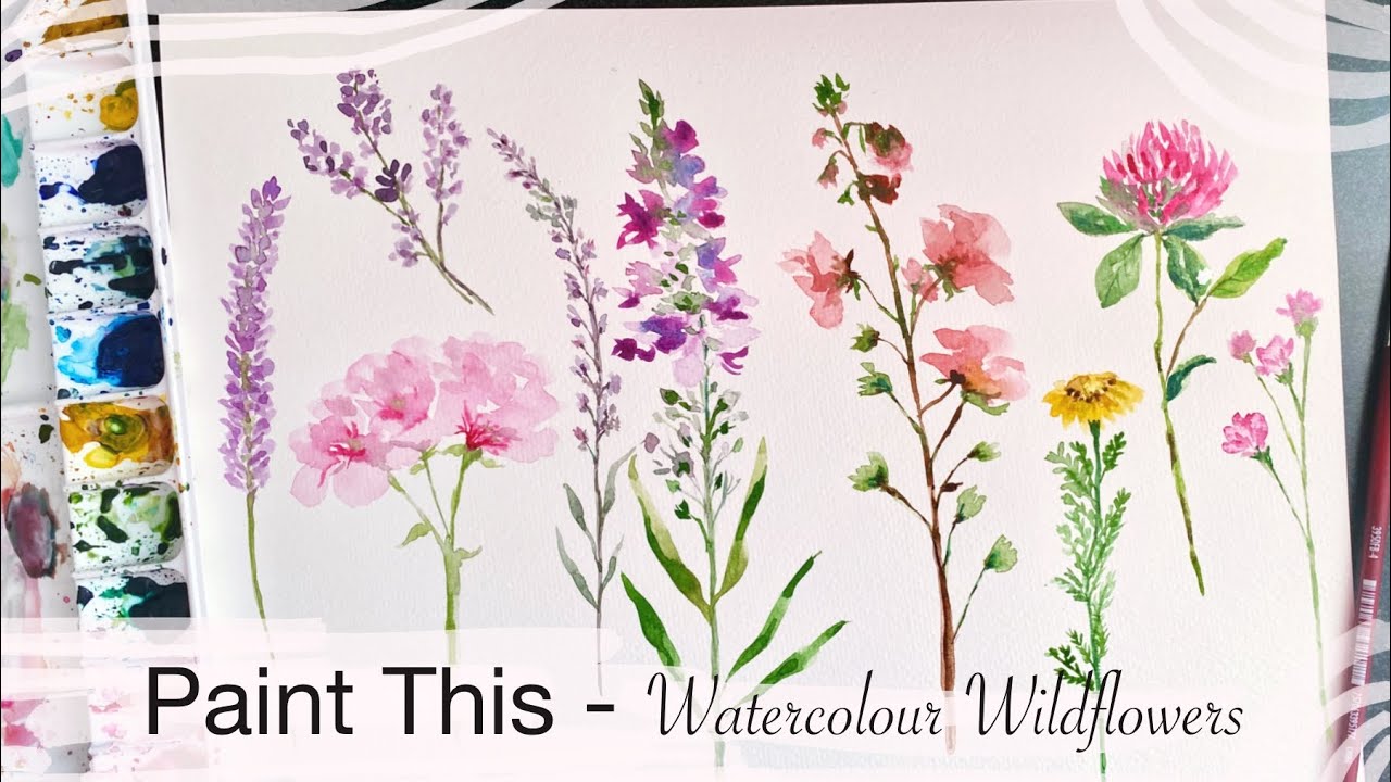 Wildflowers Watercolour Tutorial (loose watercolour wildflowers easy & simple how to paint flowers)