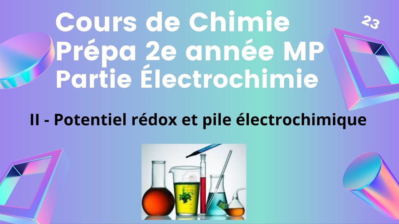 Potentiel d'&eacute;lectrode et pile &eacute;lectrochimique.
