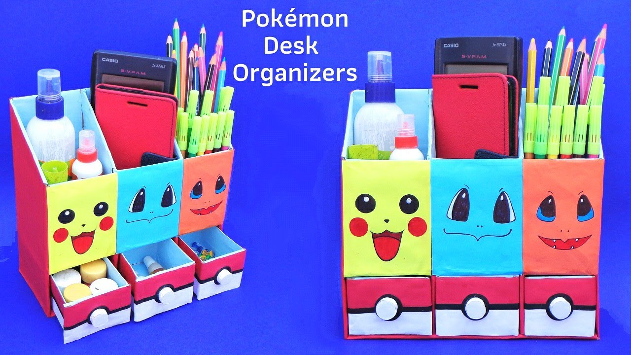 DIY Desk Organizer | Best out of waste | Pokémon Desk Organiser