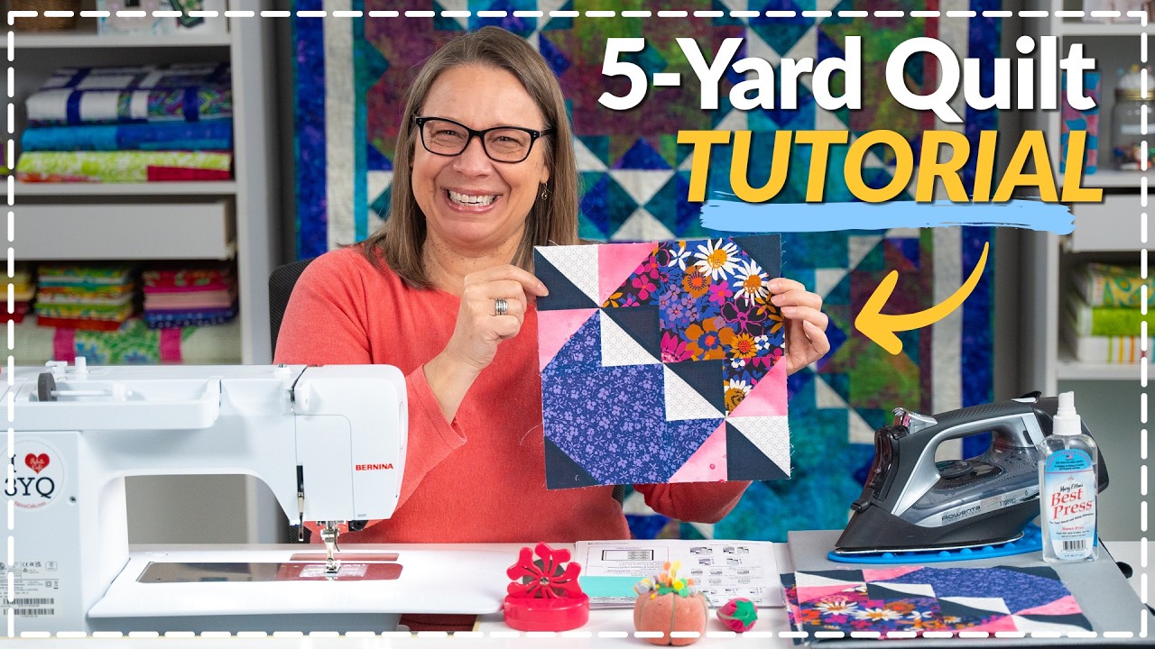 Disappearing One Block Quilt Tutorial - Only 5-Yards!