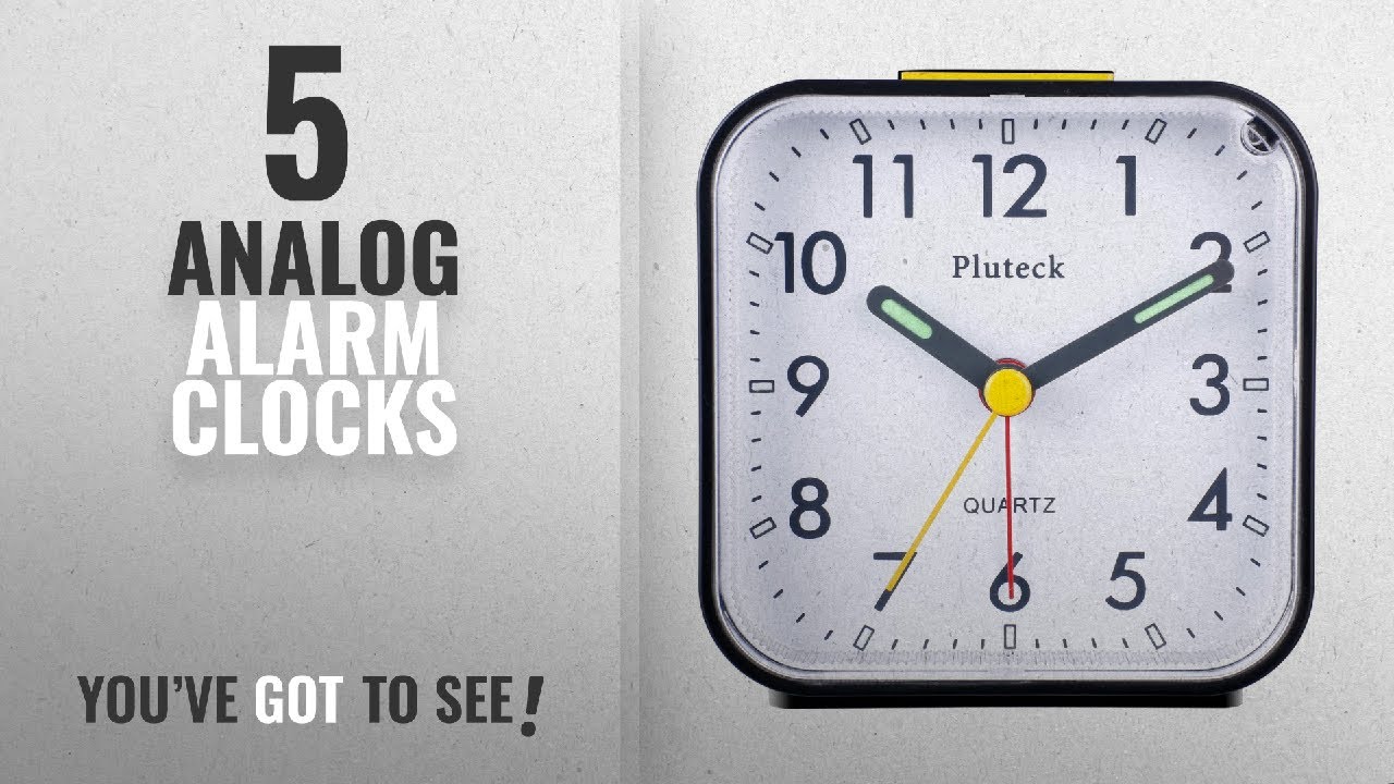 Top 10 Analog Alarm Clocks [2018 ]: Pluteck Non Ticking Analog Alarm Clock with Nightlight and